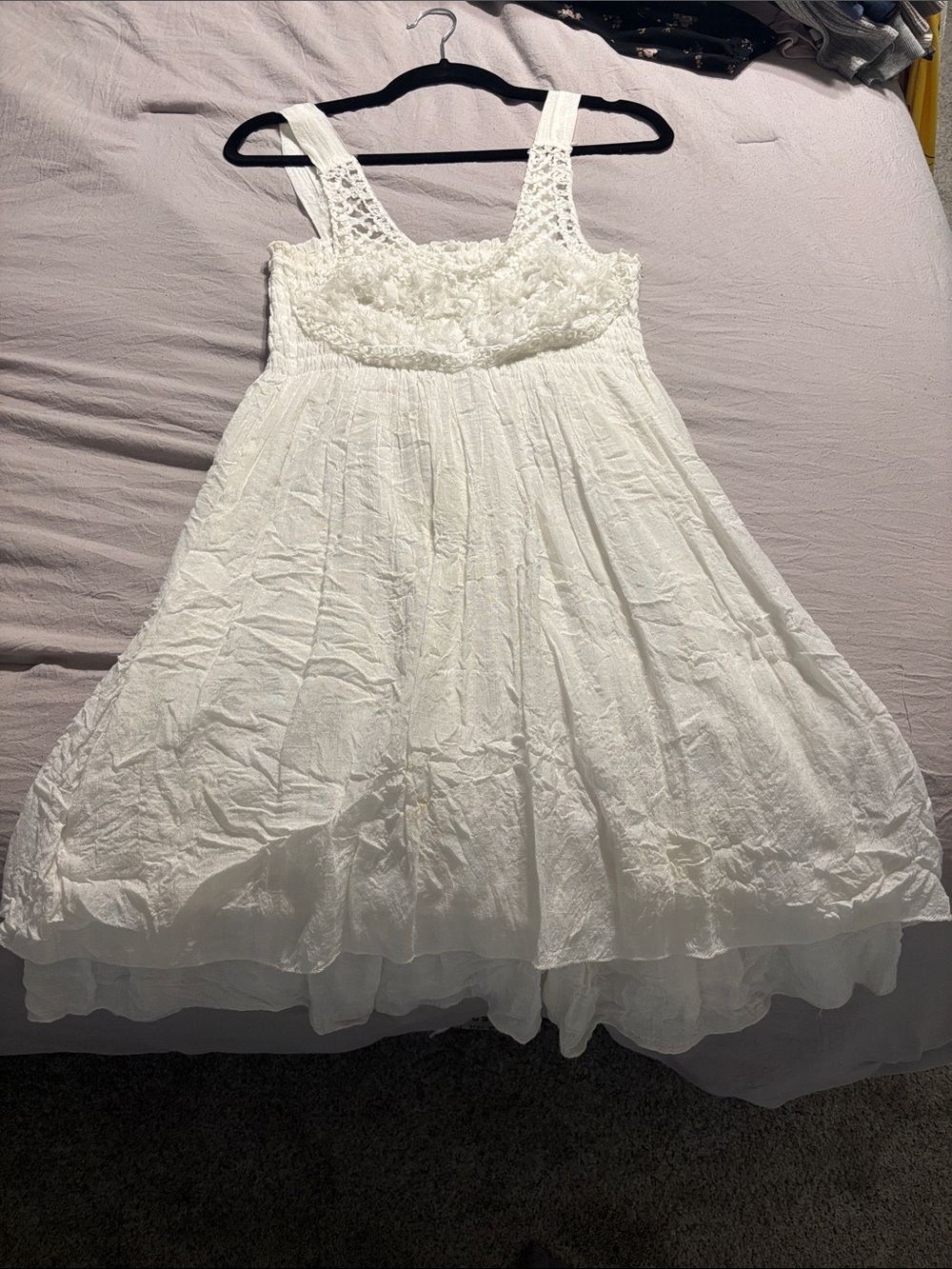 White flowy mini dress